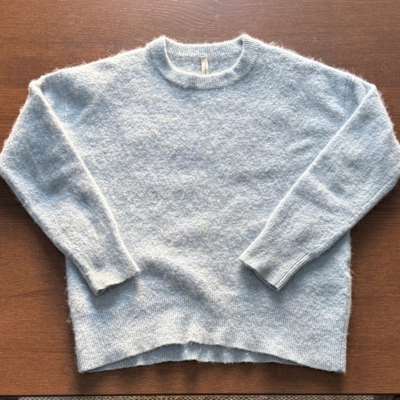 Babaton Sweaters - BABATON THE GROUP - Baby Blue Alpaca/Wool blend Crewneck Sweater